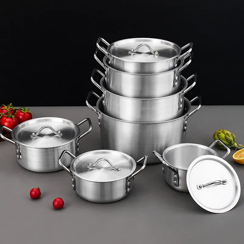 JUEGO DE OLLAS DE ALUMINIO CON TAPA, 7PCS, SET
