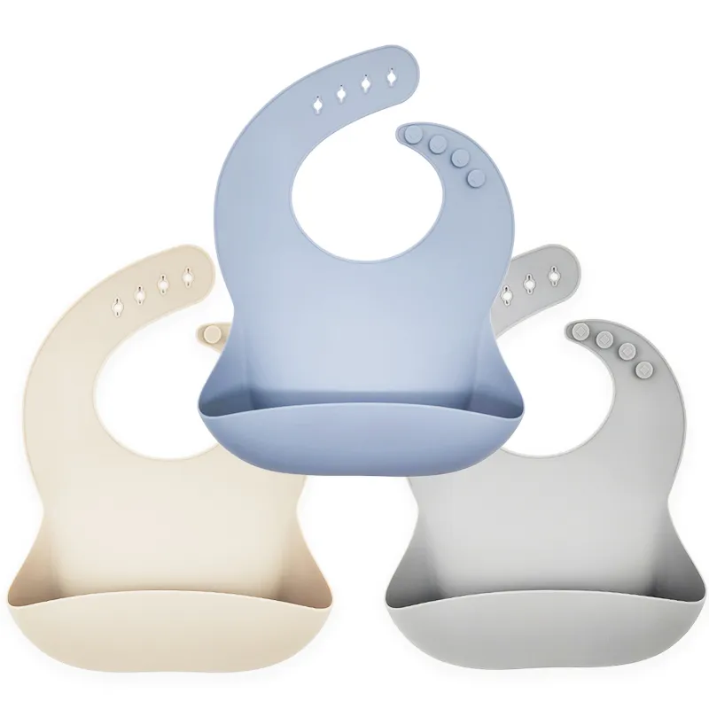 BABERO PARA BEBE, DE SILICON GRADO ALIMENTICIO, 21.88X4.86X29.94CM, COLORES AZUL CLARO, ROSADO CLARO, ROJO