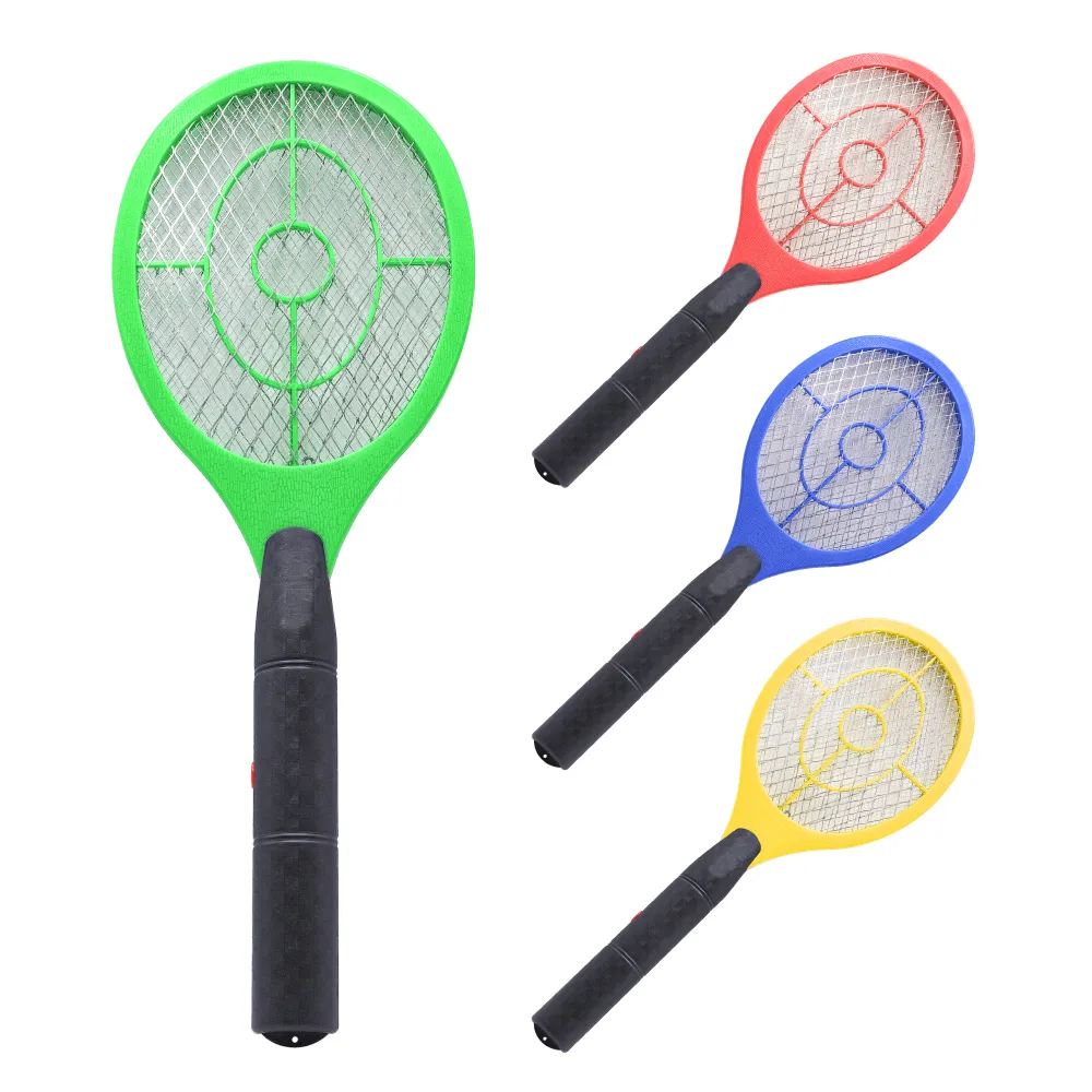 RAQUETA MATA-MOSQUITOS CON LUZ LED RECARGABLE, MANGO NEGRO, 110-240 VOLTIOS, VOLTAJE DE RED 3,500 VOLTIOS
