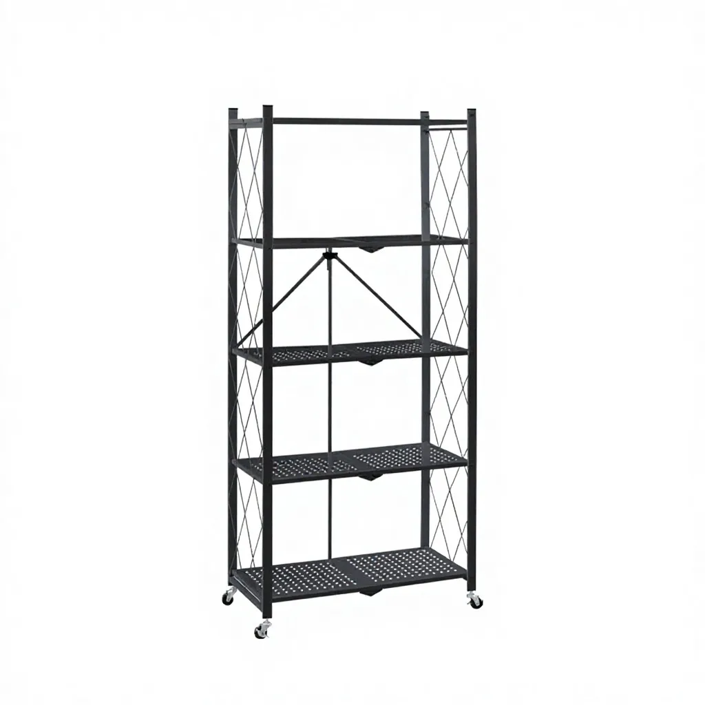ESTANTE DE METAL 100 % PLEGABLE 5 NIVELES, 72X34X158CM